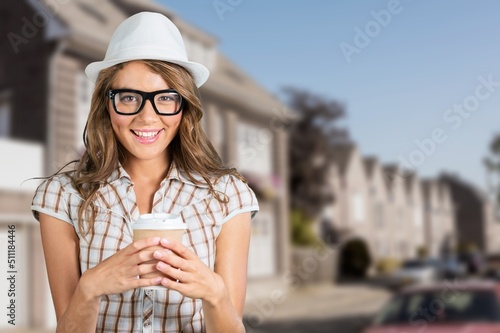 Young beautiful smiling woman in trendy summer clothes. Sexy carefree woman posing on the street background