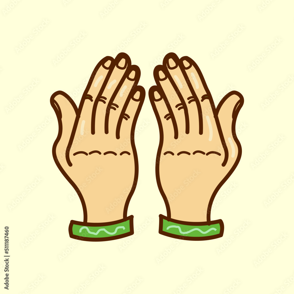 Hand with praying gesture vector illustration Hand with praying gesture vector illustration