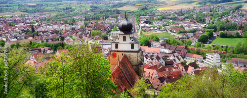 View of Herrenberg with collegiate church, Baden Württemberg, Germany photo