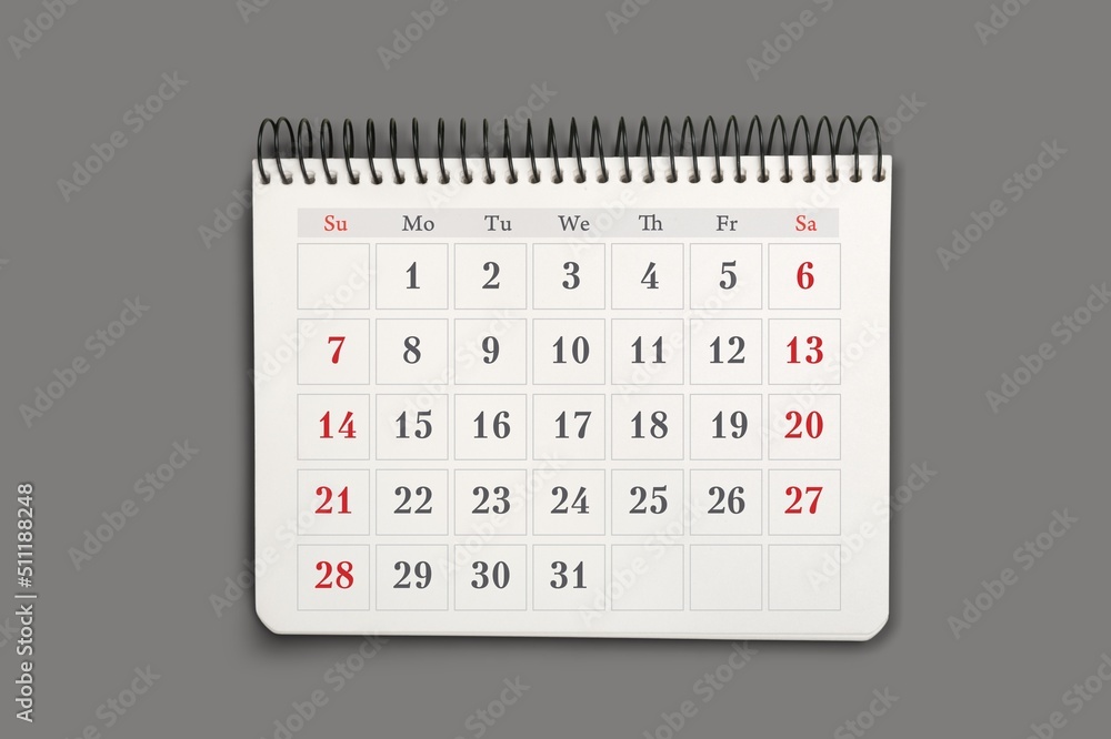 2022 calendar page on background. Calendar background for reminder, business planning, appointment meeting and event. - obrazy, fototapety, plakaty 