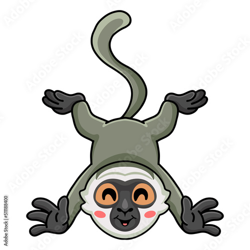 Cute little vervet monkey cartoon posing
