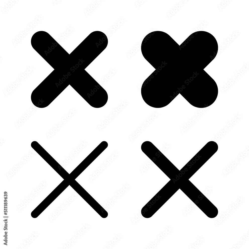 Close icon vector. Delete sign and symbol. cross sign Close icon vector. Delete sign and symbol. cross sign