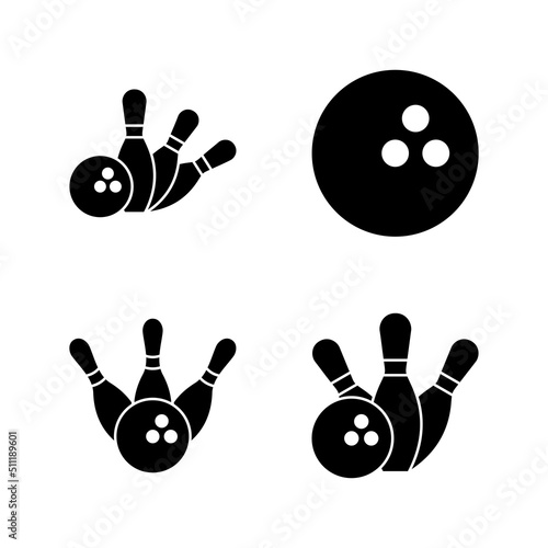 Bowling icon vector. bowling ball and pin sign and symbol.