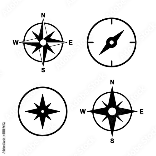 Compass icon vector. arrow compass icon sign and symbol