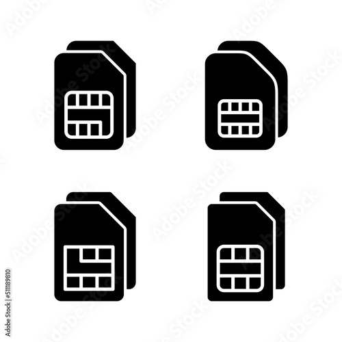 Sim card icon vector. dual sim card sign and symbol