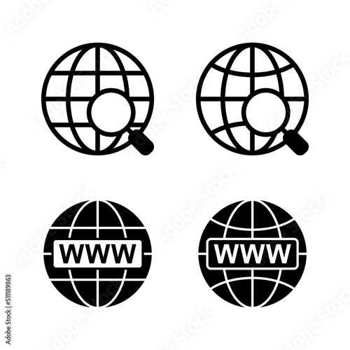 Web icon vector. go to web sign and symbol. web click icon. Global search icon