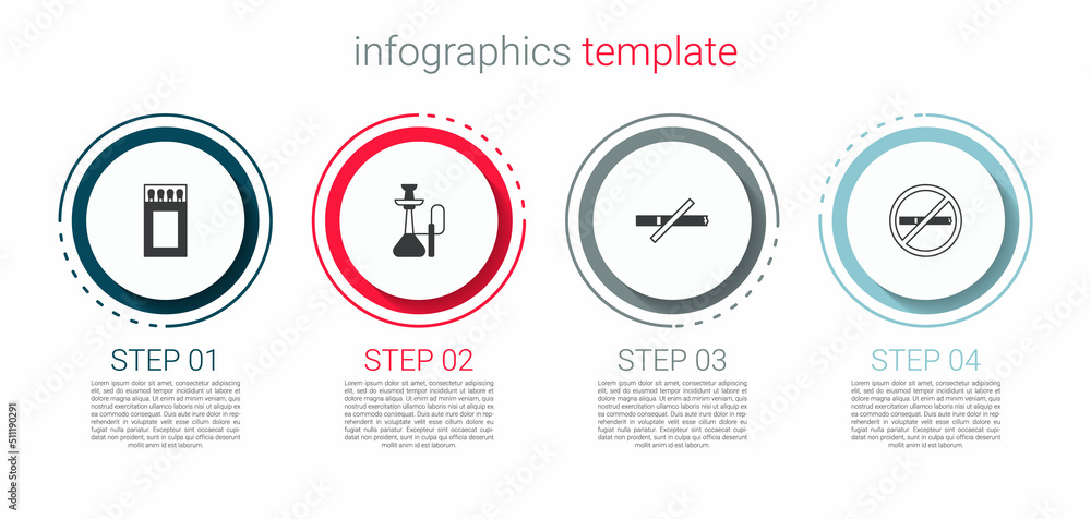 Set Matchbox and matches, Hookah, No smoking and . Business infographic template. Vector Set Matchbox and matches, Hookah, No smoking and . Business infographic template. Vector