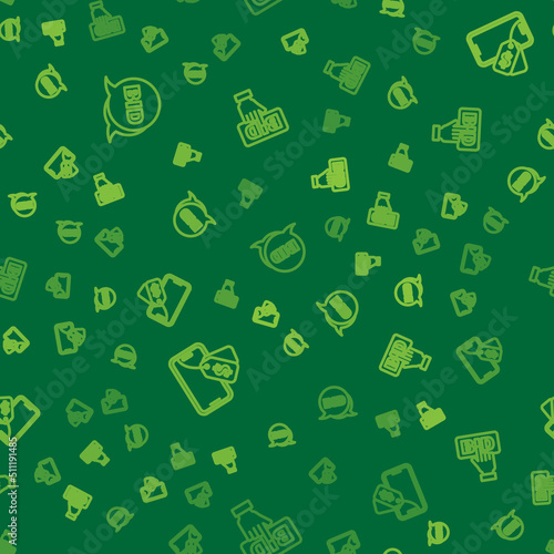 Set line Bid, Online auction and on seamless pattern. Vector