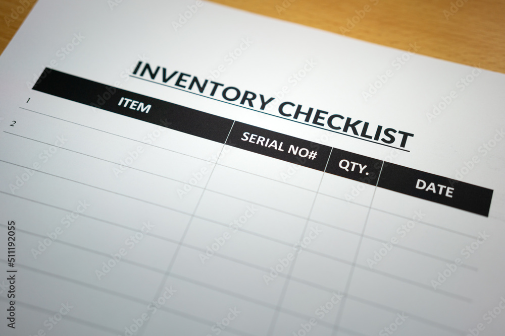 Blank form paper of the inventory checklist using to recheck to goods in warehouse. Blank form paper of the inventory checklist using to recheck to goods in warehouse.