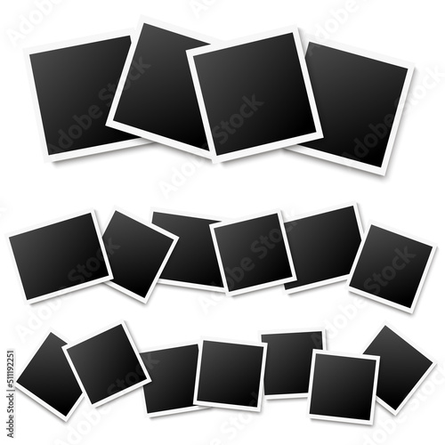 Realistic photo frames collage. Vector