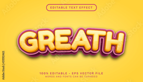 greath 3d editable text effect template photo