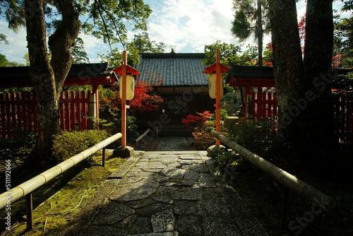 Kyoto sekizan zen-in temple in autumn leaves season