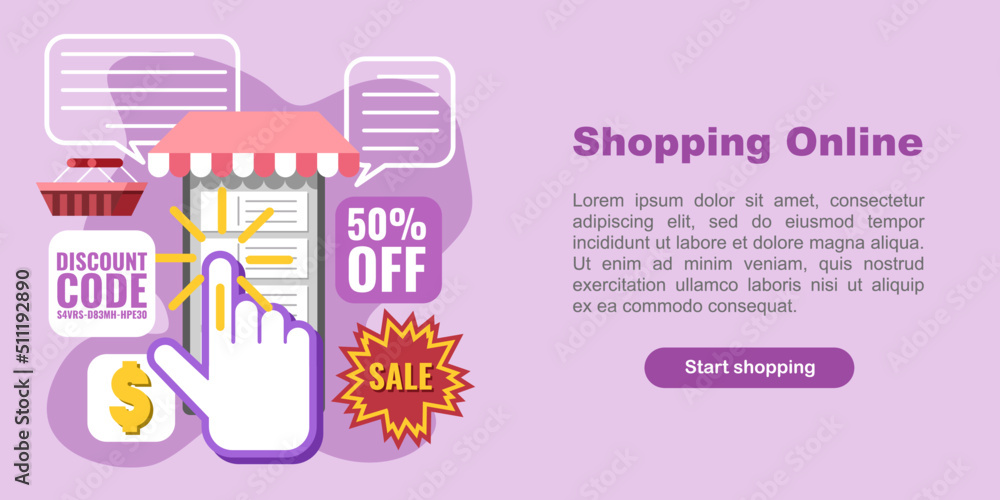 Shopping online graphic design