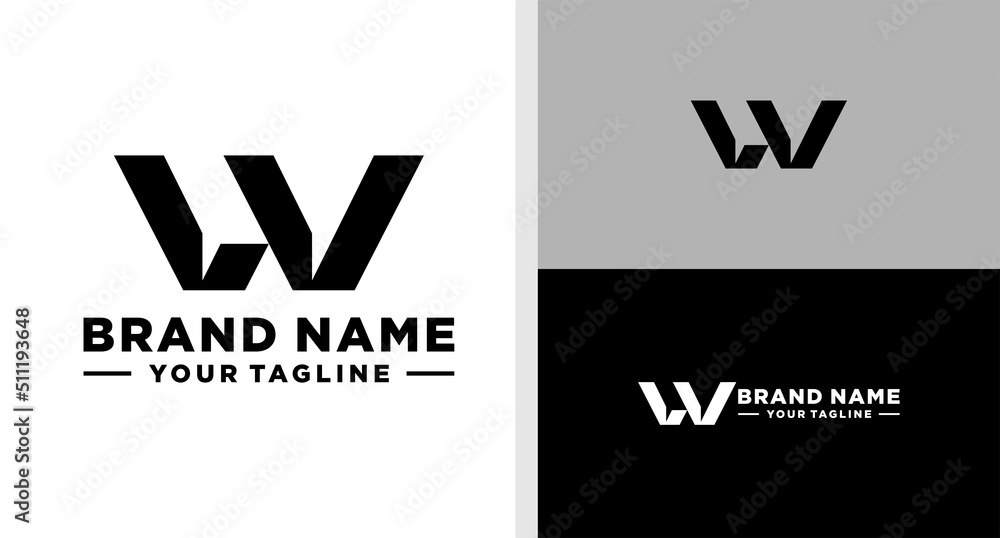 Fototapeta premium LW LOGO MONOGRAM FUTURISTIC TECHNOLOGY EDITABLE
