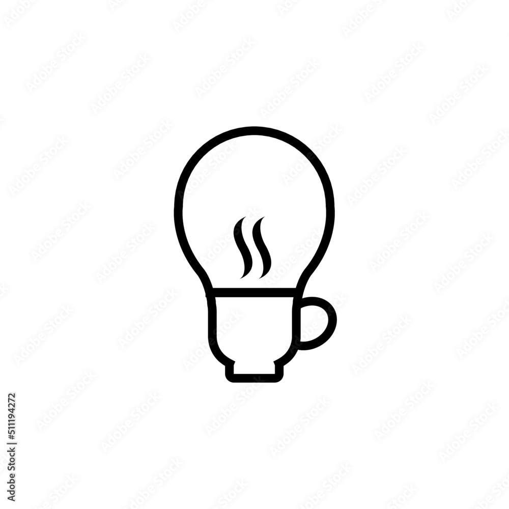 Vector illustration of a cup of coffee combined with a light bulb, depicting easy to get ideas by drinking coffee Vector illustration of a cup of coffee combined with a light bulb, depicting easy to get ideas by drinking coffee