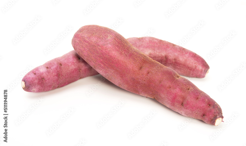 Sweet potatoe Isolated on white background. Japanese potatoe