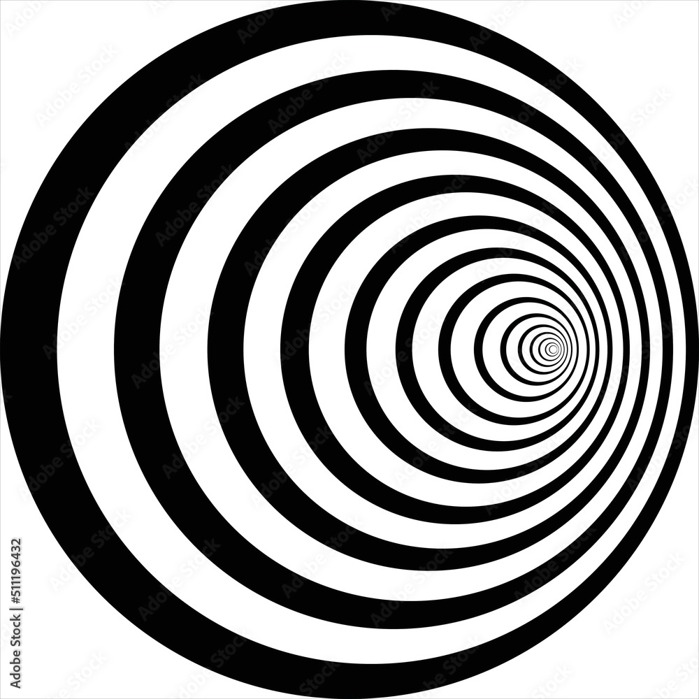 Vector, Image of Logarithmic Spiral, black and white color, on a transparent background Vector, Image of Logarithmic Spiral, black and white color, on a transparent background