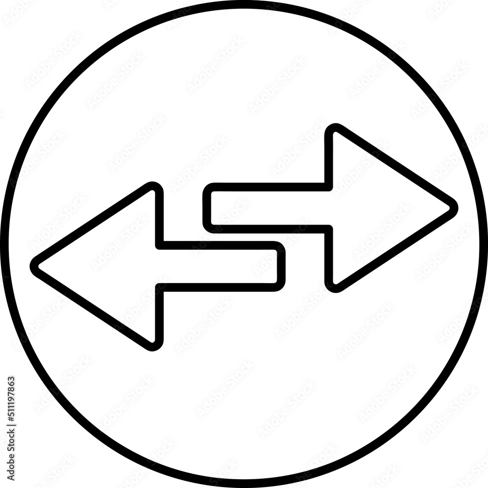 Exchange rounded icon vector line art on white background..eps Exchange rounded icon vector line art on white background..eps