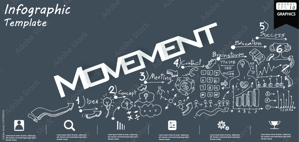 Fototapeta premium Illustration business.design modern idea and concept think creativity. for brainstorm,Social network,success,plan,think,search,analyze,communicate, futuristic idea innovation technology.