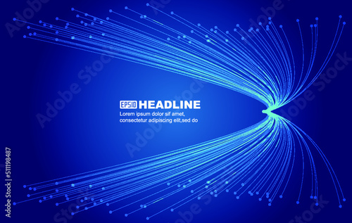 Two blue tech particle lines extending outwards
