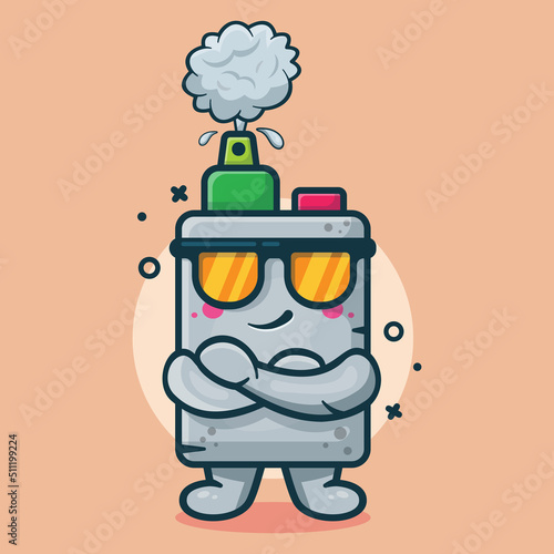 cute vape electronic cigarette character mascot with cool expression isolated cartoon in flat style design