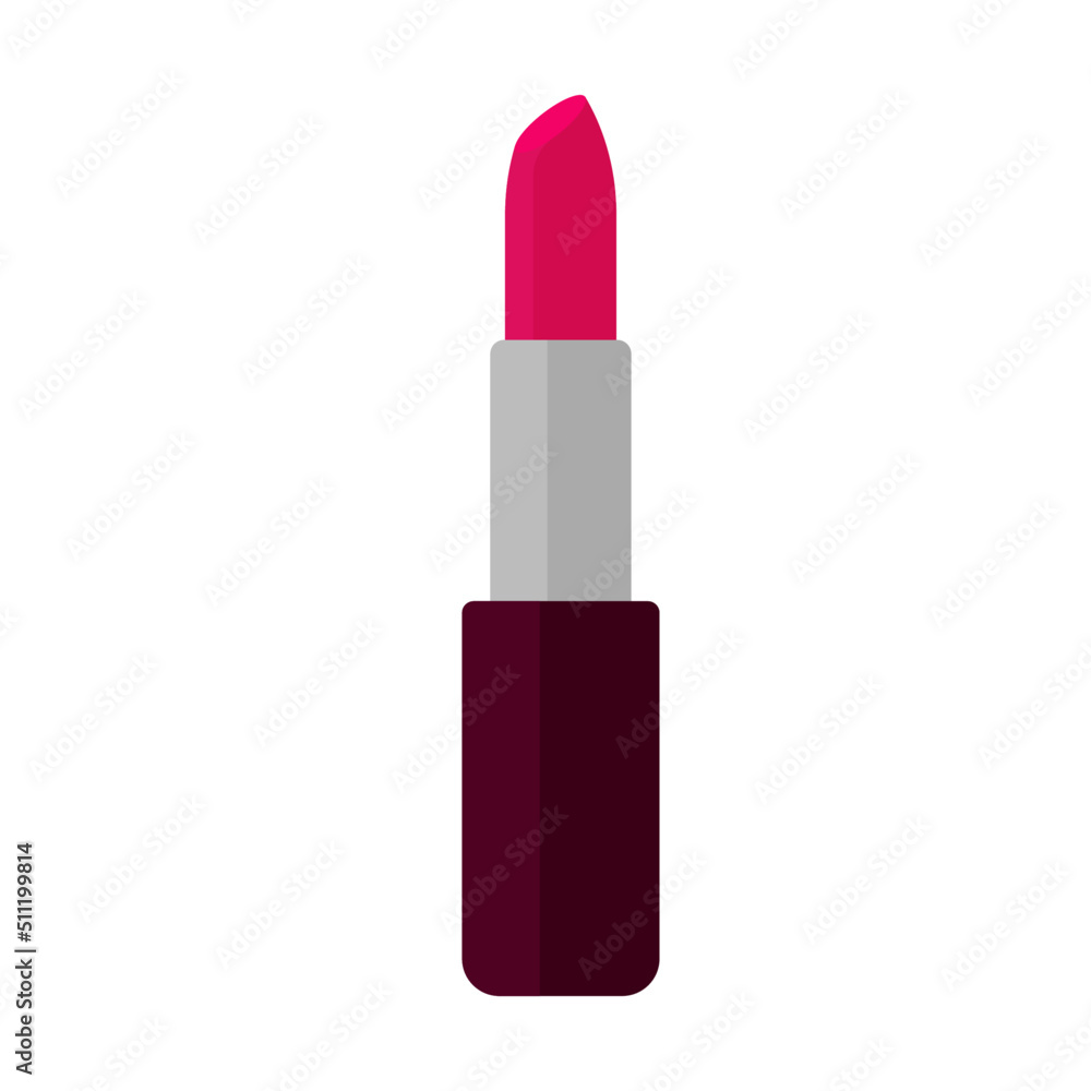 Pink lipstick logo icon vector Illustration in flat style Pink lipstick logo icon vector Illustration in flat style