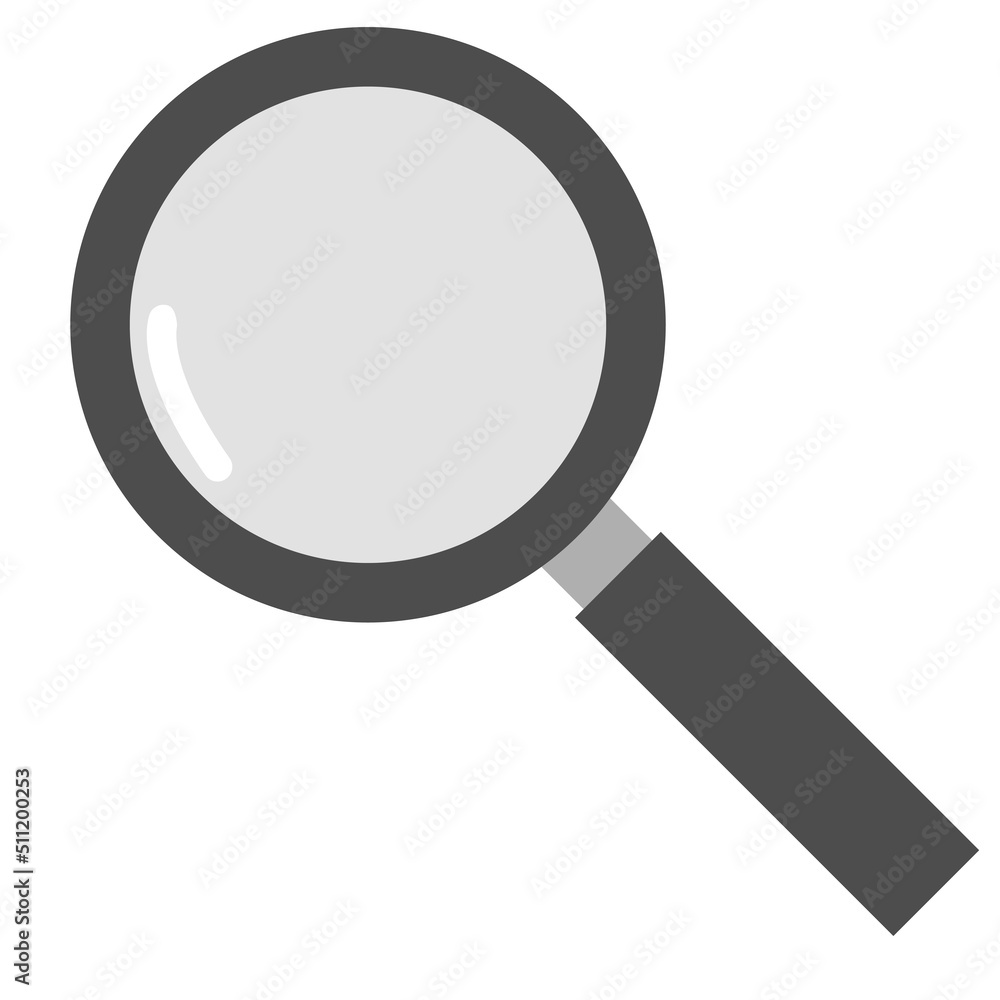 Flat Illustration of Simple Magnifying Glass Flat Illustration of Simple Magnifying Glass