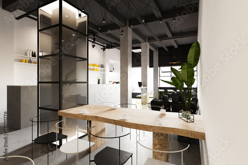 3d Rendering Coffee Shop and Cafe Lounge Restaurant
