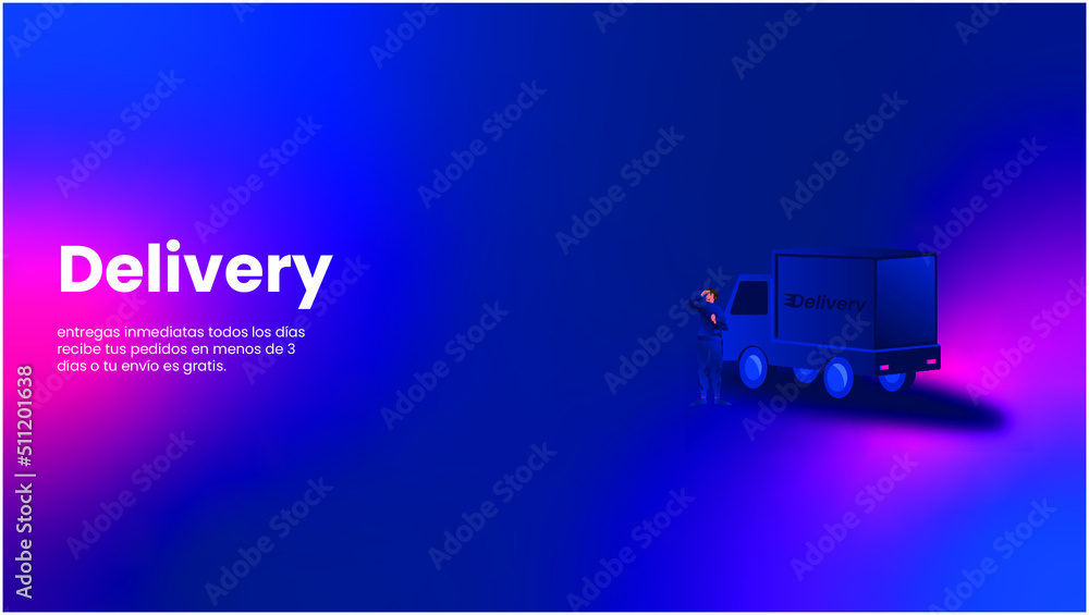 Obraz premium delivery, transporte, paquetería, azul, rosa, ícono, vector, eps, entrega, entregando, paquete, 