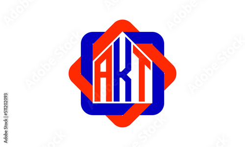 AKT three letter real estate logo with home icon logo design vector template | construction logo | housing logo | engineering logo | initial letter logo | minimalist  logo | property logo |