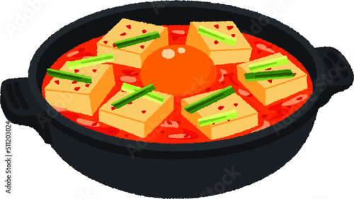 チゲ鍋のイラスト