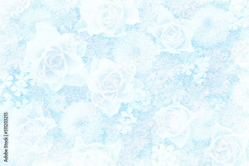 Stippling art. Floral background in dotwork style.