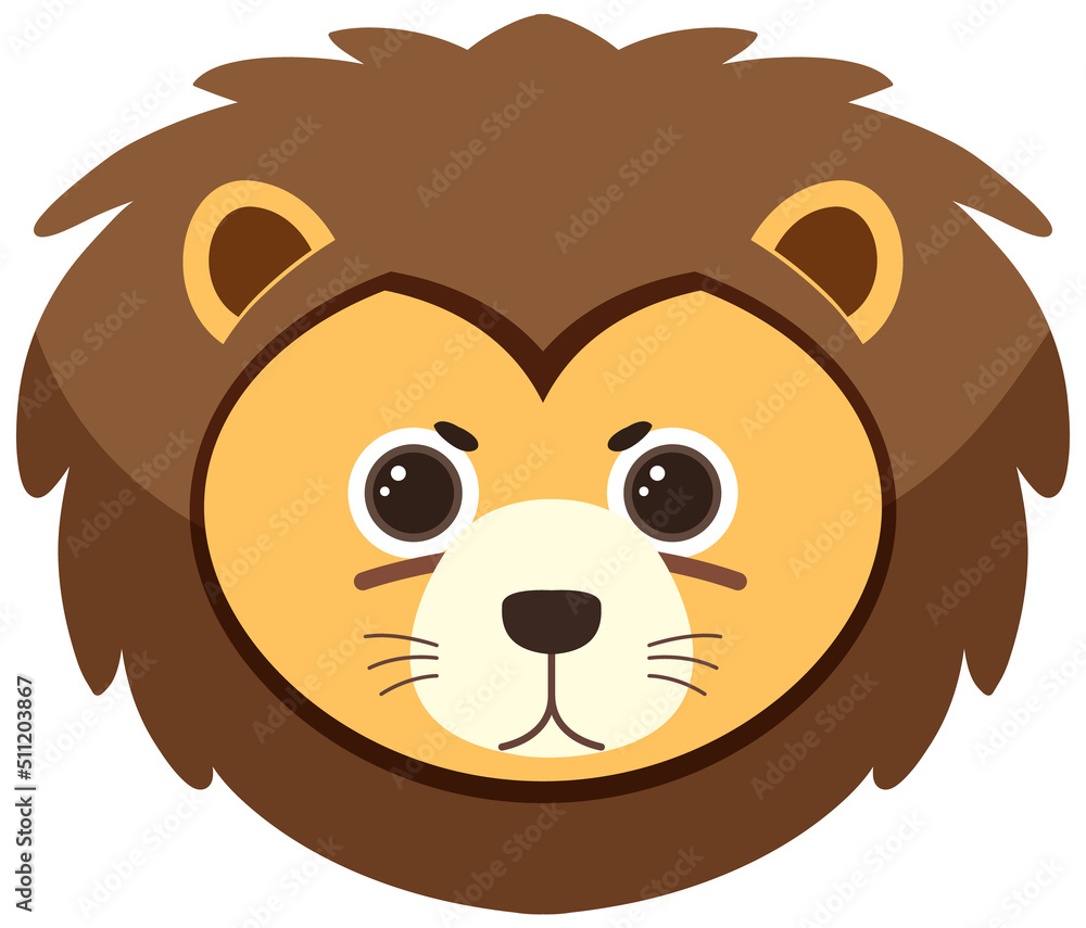 Lion head in flat style Lion head in flat style