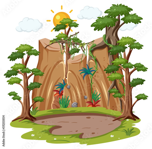 Nature cliff forest isolated