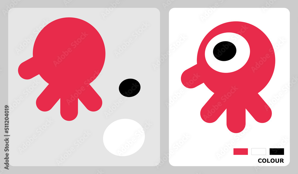 Octopus head pattern for kids crafts or paper crafts. Vector ...