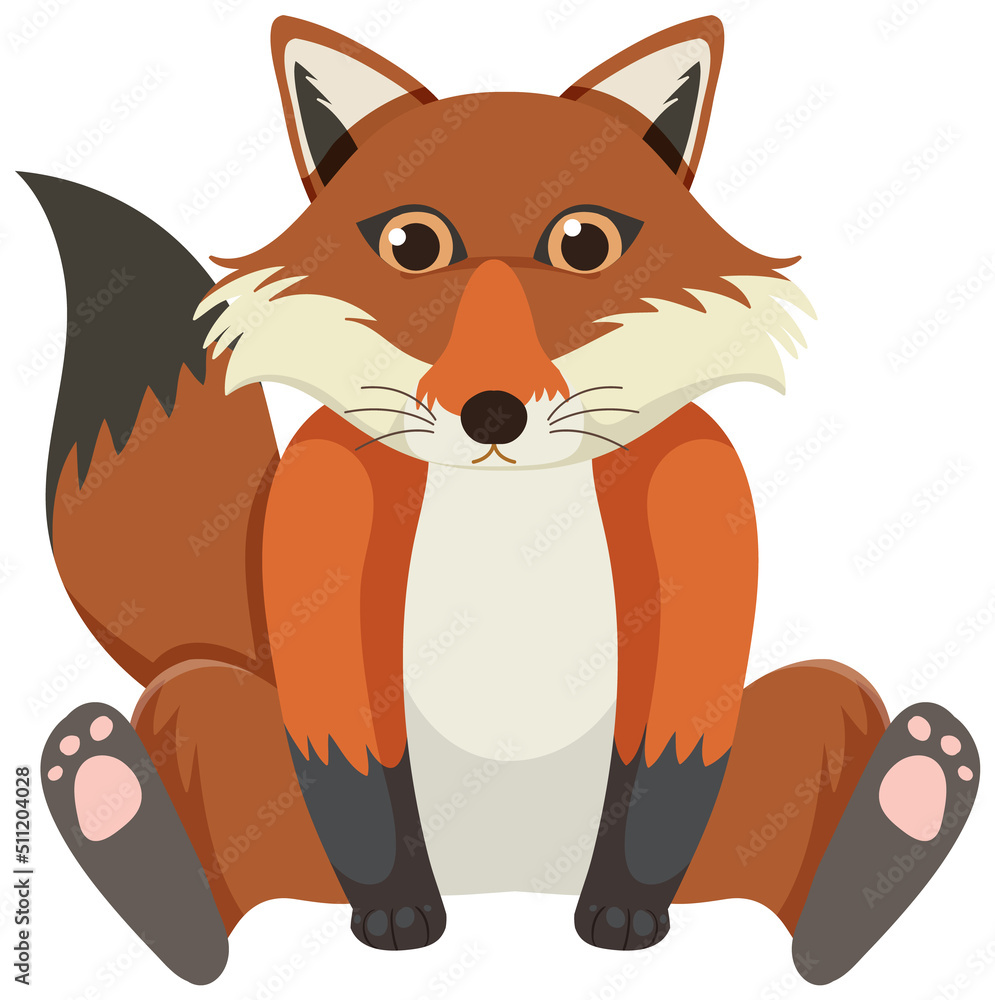 Cute fox in flat style isolated Cute fox in flat style isolated