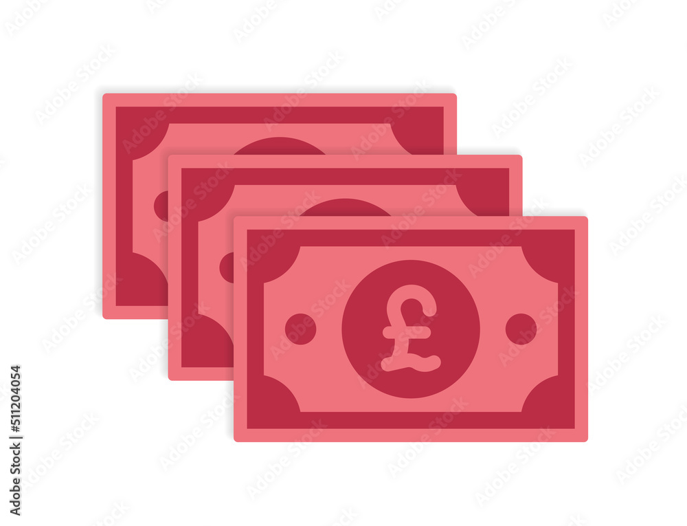 British sterling pound banknotes icon vector illustration. British sterling pound banknotes icon vector illustration.