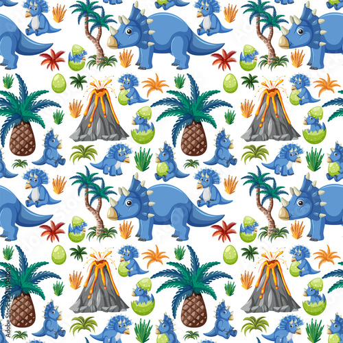 Cute dinosaur seamless pattern
