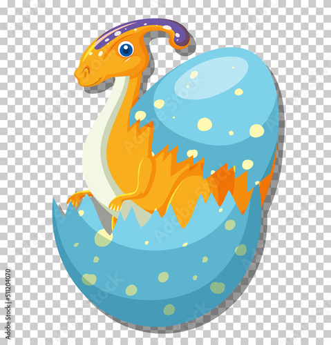 Cute parasaurolophus dinosaur isolated