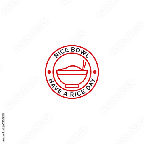 Rice Bowl Logo Design for Fresh Meal Industry Healthy Food Modern Graphic Icon Template