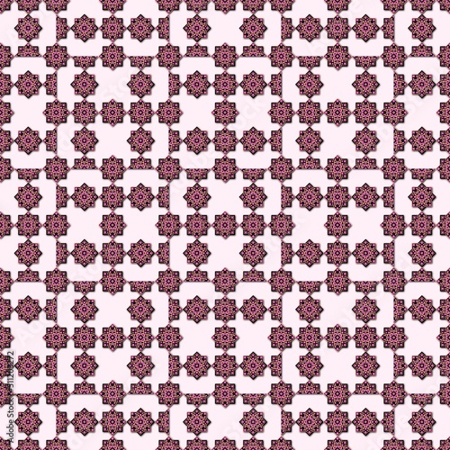 The Memories Star Mandala in Pink Fabric Seamless Pattern