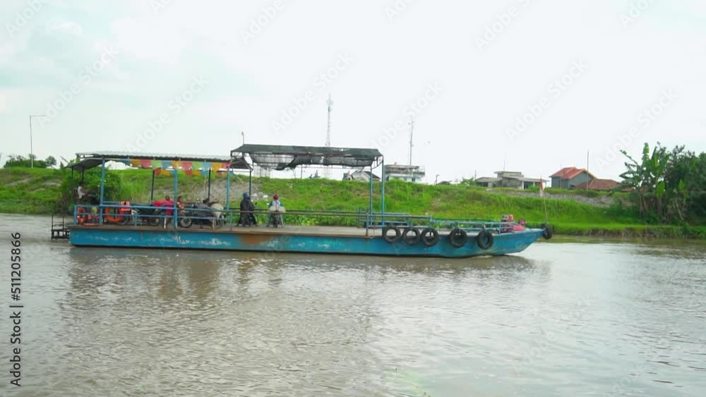 custom made wallpaper toronto digitalTake a big boat to cross the Brantas River in Jombang, East Java, Indonesia, this boat transports passengers and vehicles