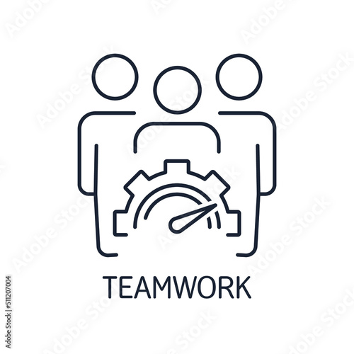 Effective Teamwork. Vector linear icon isolated on white background photo