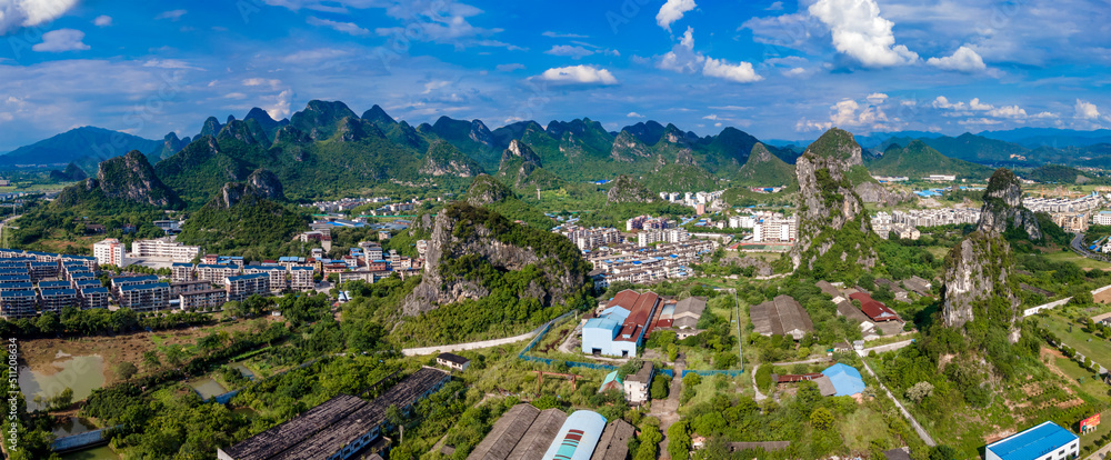 Aerial photography of scenery in Guilin National High tech Zone, Guangxi, China