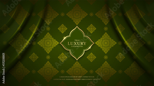 Asian art luxury banner pattern gold background  for decoration