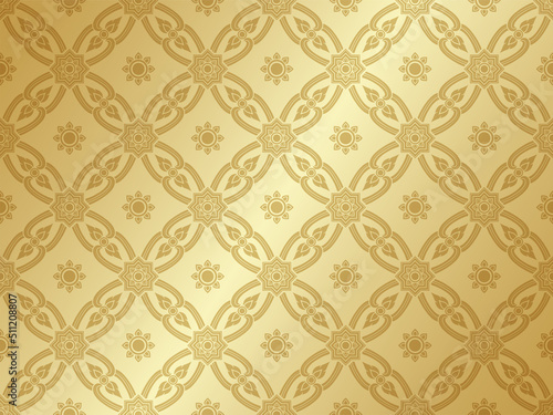 Asian art luxury banner pattern gold background for decoration