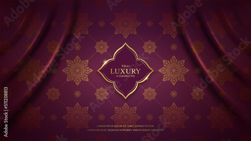 Asian art luxury banner pattern gold background  for decoration