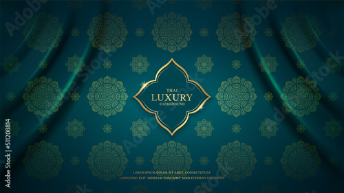 Asian art luxury banner pattern gold background  for decoration