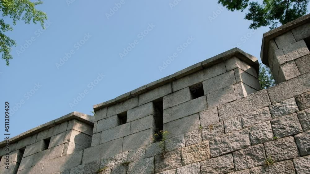 Seongbuk-dong street Waryonggongwon-gil ancient fortress wall in Seoul, Korea Seongbuk-dong street Waryonggongwon-gil ancient fortress wall in Seoul, Korea