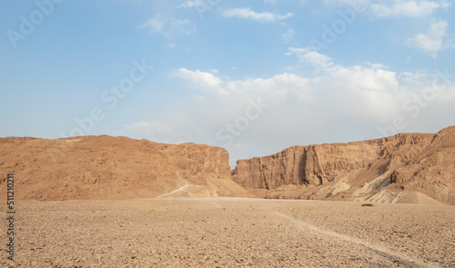 Stone  desert near the Rahaf stream  on the Israeli side of the Dead Sea  near Jerusalem in Israel